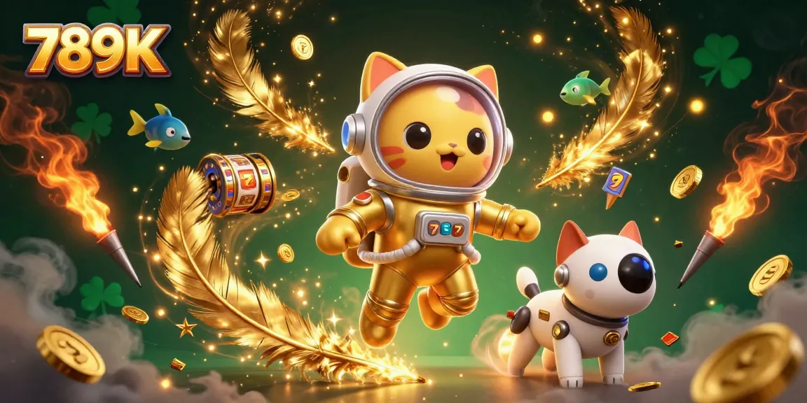 Engage in thrilling gameplay at 789K with a vibrant illustration of a slot machine adventure featuring unique characters.