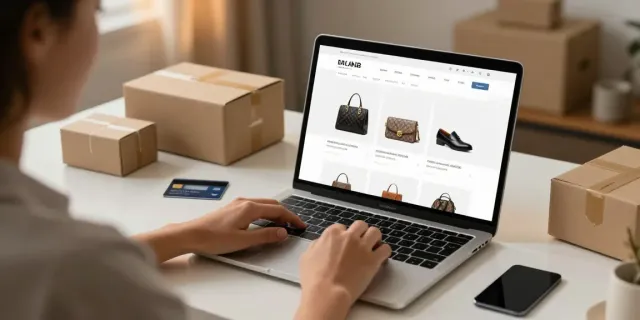 Prime reps online shopping experience featuring luxury replica products in an inviting home setting.