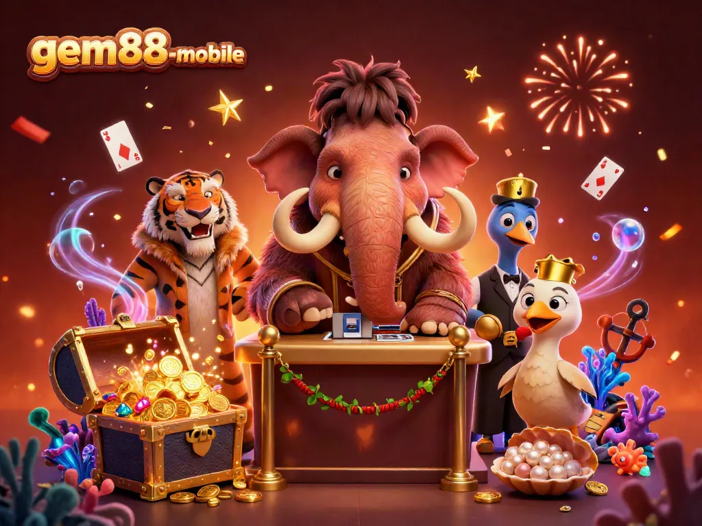Experience the vibrant excitement of gem88-mobile with interactive casino characters and dynamic elements.