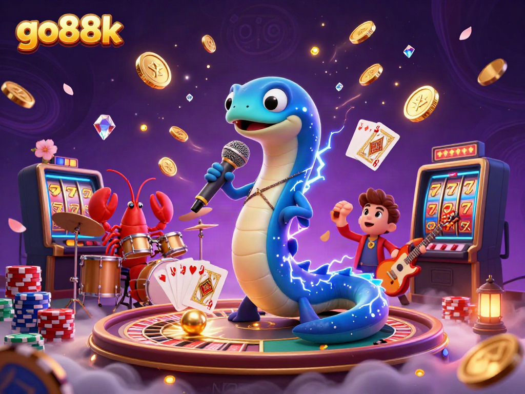 Join the fun at go88k with a lively underwater casino performance featuring animated characters and vibrant game elements.
