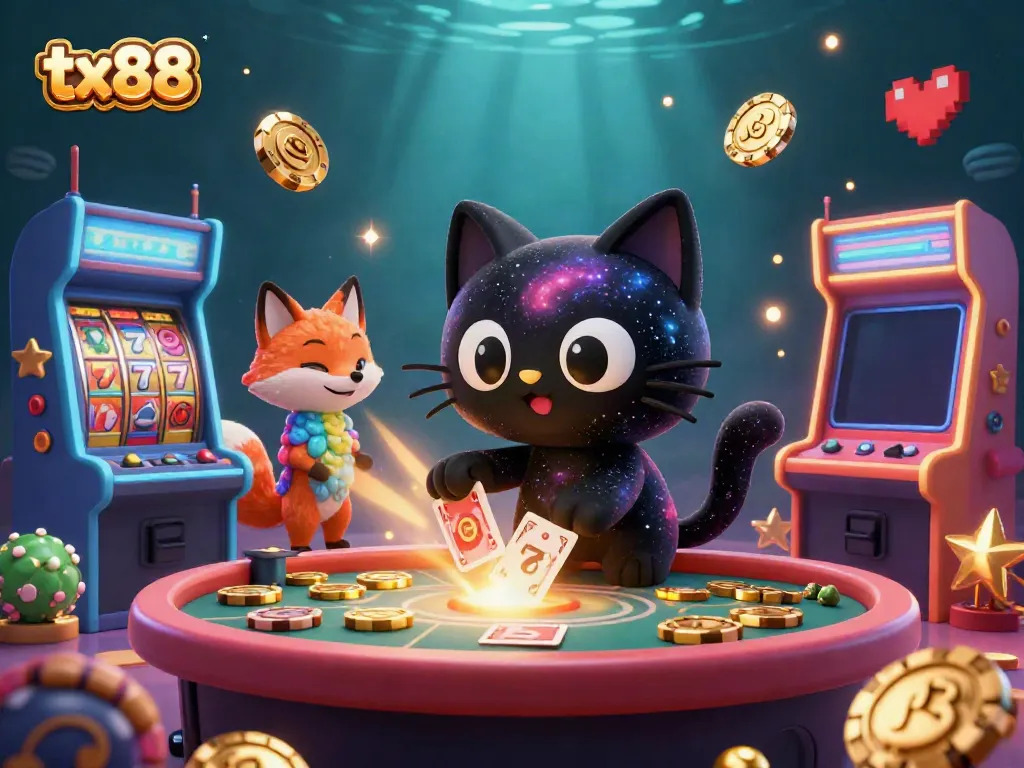 Experience thrilling gaming at tx88 with cosmic characters and vibrant slot elements.