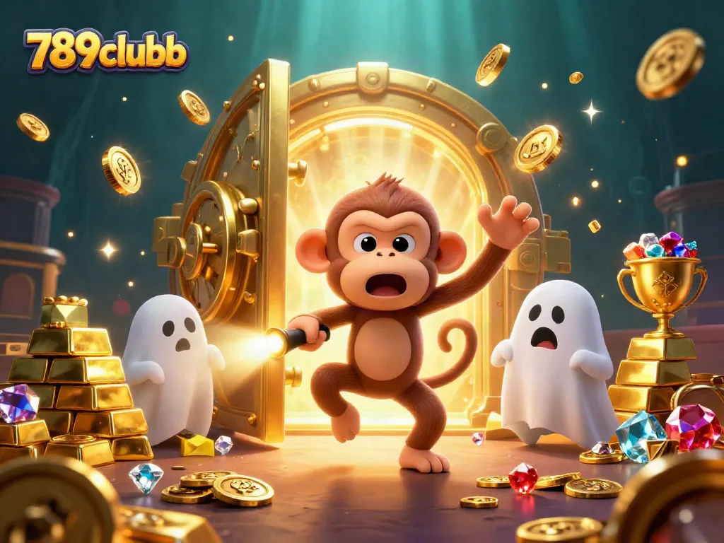Experience thrilling adventures with 789clubb's playful ghostly characters in a vibrant casino scene.