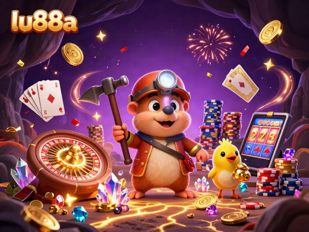 Experience thrilling wins with lu88a’s cartoon adventure featuring a treasure hunter mole and gems!