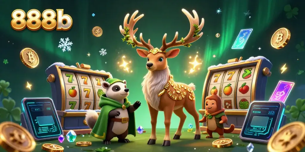 Experience thrilling gameplay with 888b's Celtic-themed casino adventure, featuring vibrant slot elements.