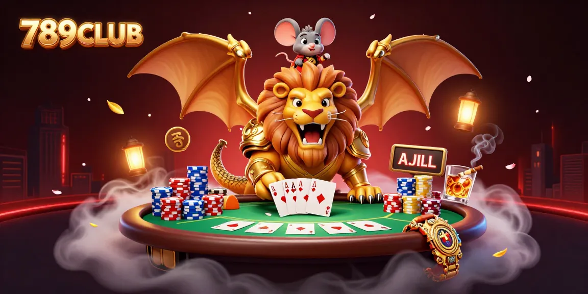 Engage with 789CLUB by enjoying thrilling poker action with a golden chimera and mouse jockey.