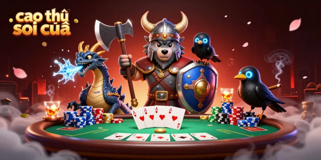 Experience cao thủ soi cầu strategies in a vibrant casino scene with dynamic characters and game elements.