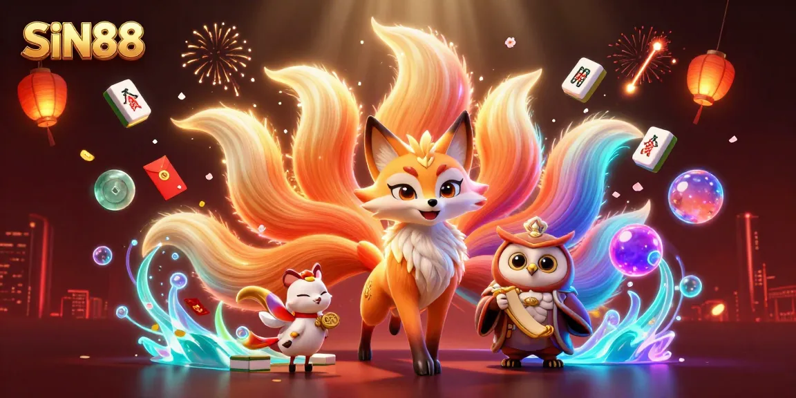 Experience the excitement of SIN88 with dynamic characters and vibrant casino elements highlighting online gaming.