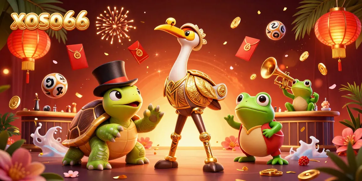 Experience thrilling lottery games with the vibrant xoso66 characters in action at a speakeasy.