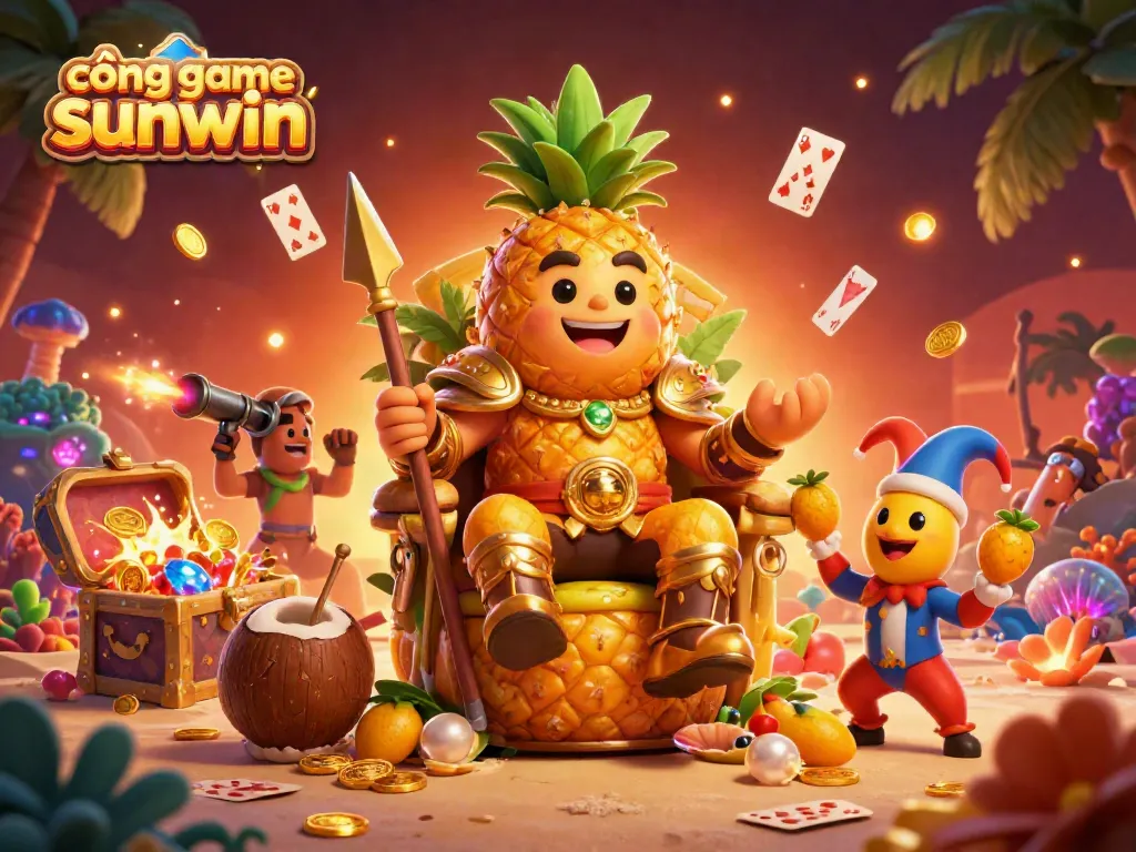 Experience the excitement of cổng game sunwin with vibrant characters and casino elements in a detailed beach setting.