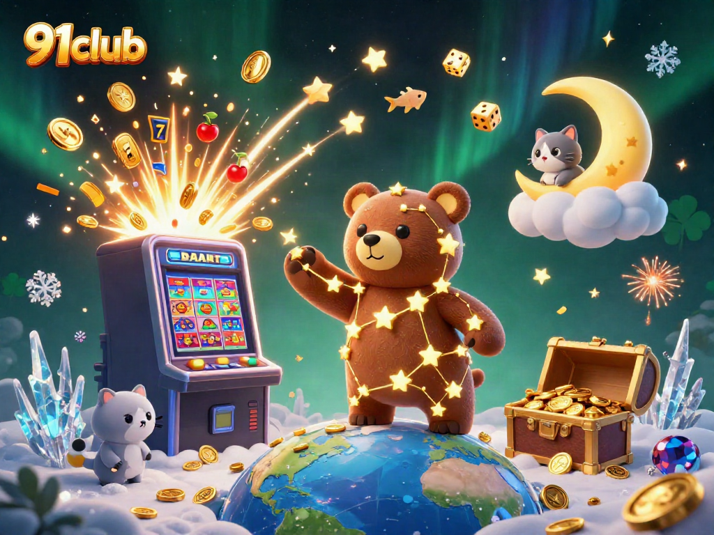 Engage with 91club's colorful gaming world, showcasing a vibrant scene filled with casino excitement.