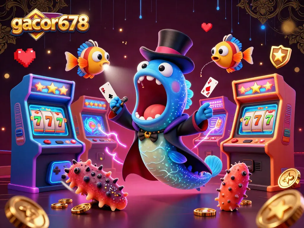 Experience gacor678's thrilling casino magic with unique characters performing dazzling tricks.