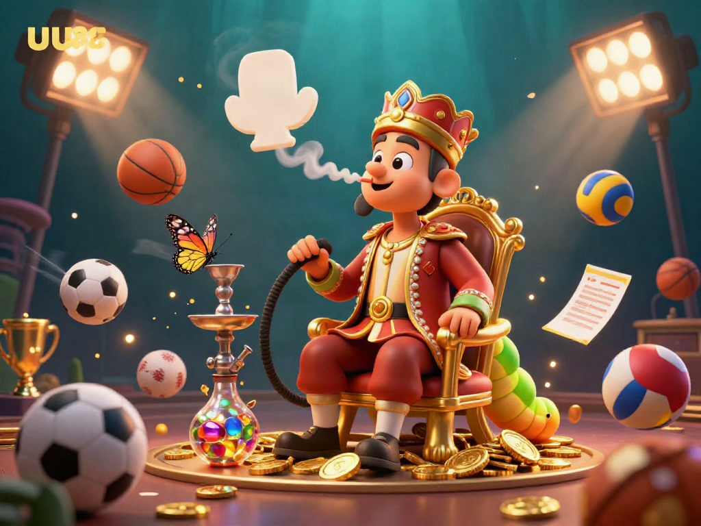 Experience thrills at uu88 with a vibrant casino scene featuring sports balls and dynamic gaming elements.