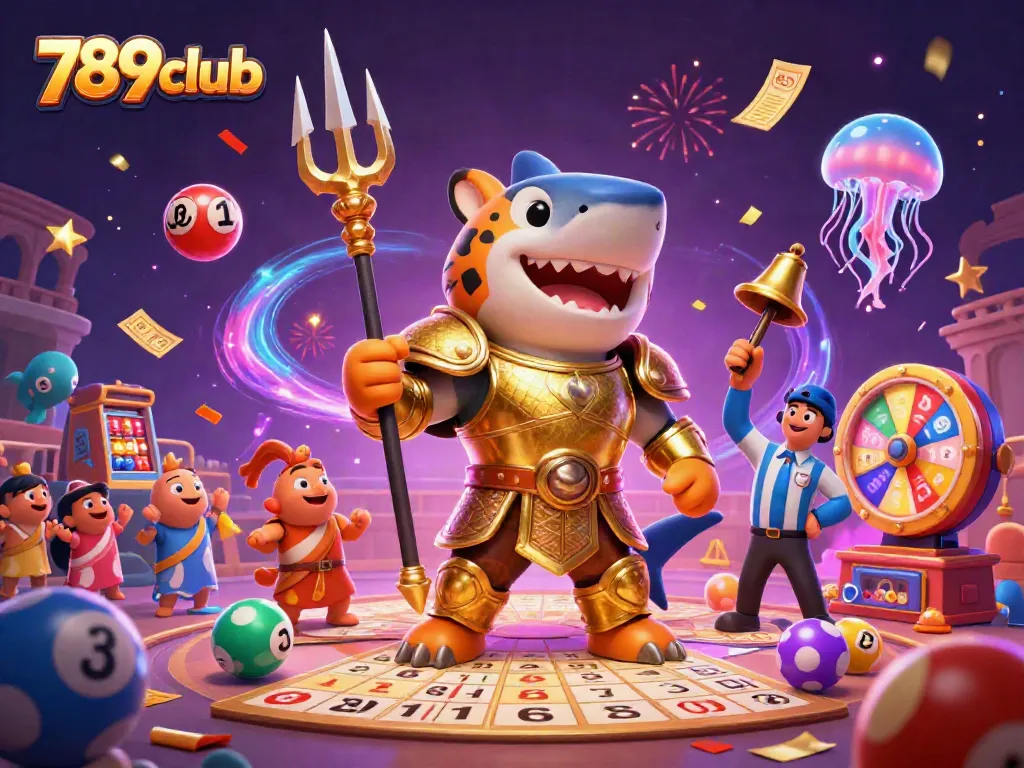 Engage with exhilarating gameplay at 789club featuring a dynamic underwater casino scene with a fierce tiger shark.