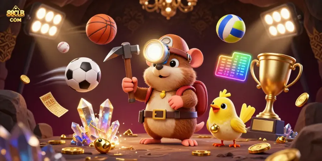 Engage with 88CLB COM in a vibrant online gaming scene filled with treasures and sports excitement.
