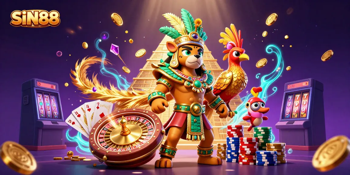 Engage with SIN88's excitement as the jaguar priest captivates with casino elements and golden treasures.