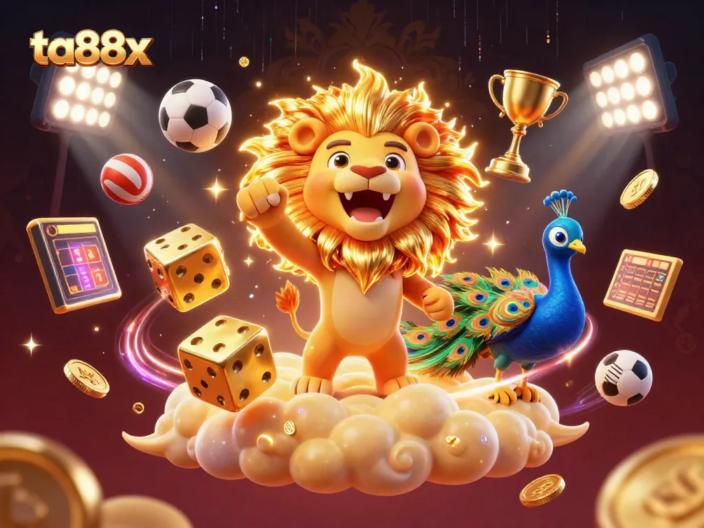 Join the excitement at ta88x with this vibrant 3D illustration featuring thrilling casino elements!