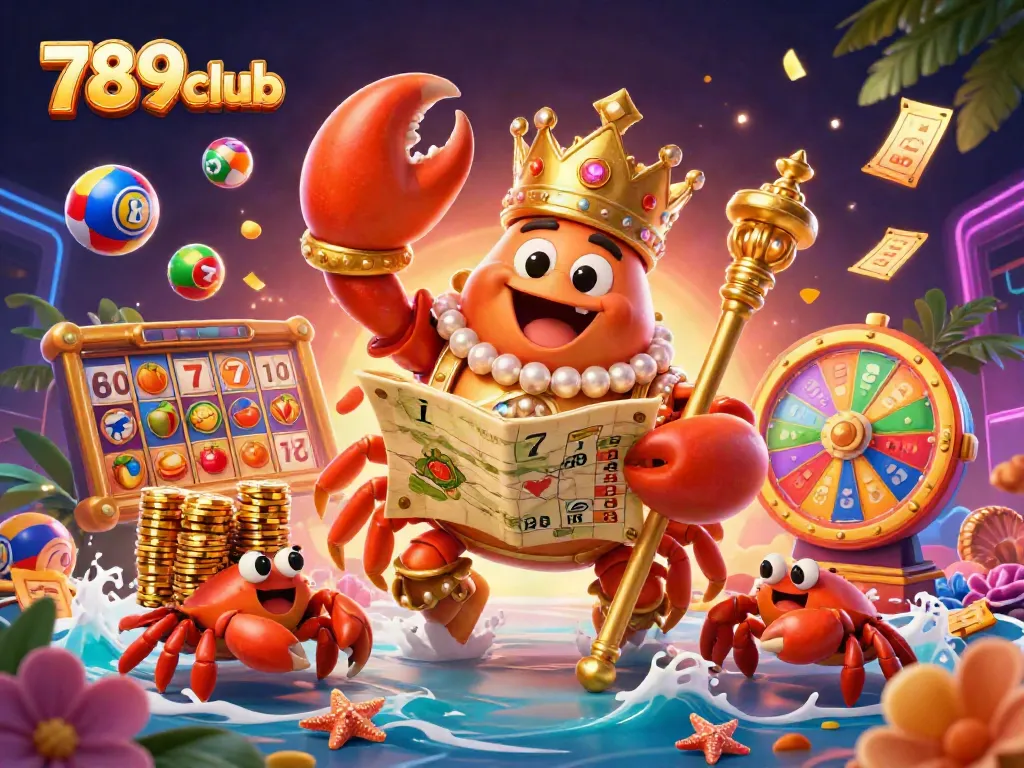 Experience 789club's thrilling gaming with a vibrant 3D illustration full of excitement and dynamic action.